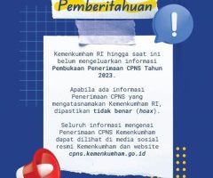 Kementrian Hukum dan Ham Minggu  18_juni 2023 Belum Buka Peneriman CPNS 2023