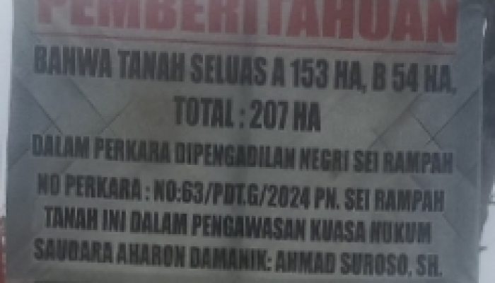 Keturunan Op Maurung Damanik Raja Nagur Aharon  Menggugat PT Brigstone